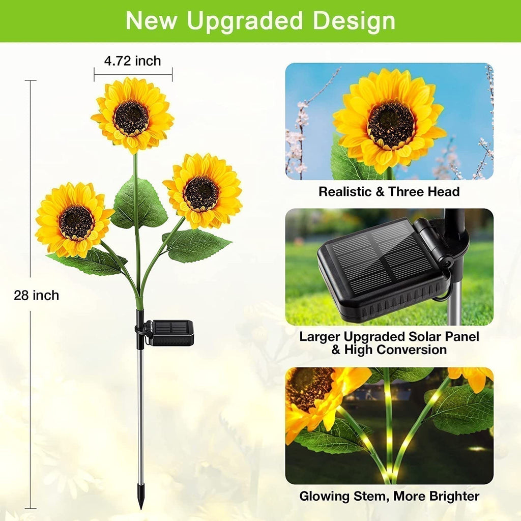 🌻 Solar Sunflower Lights ✅ Waterproof & Auto On/Off | Glowing Garden Decor ✨