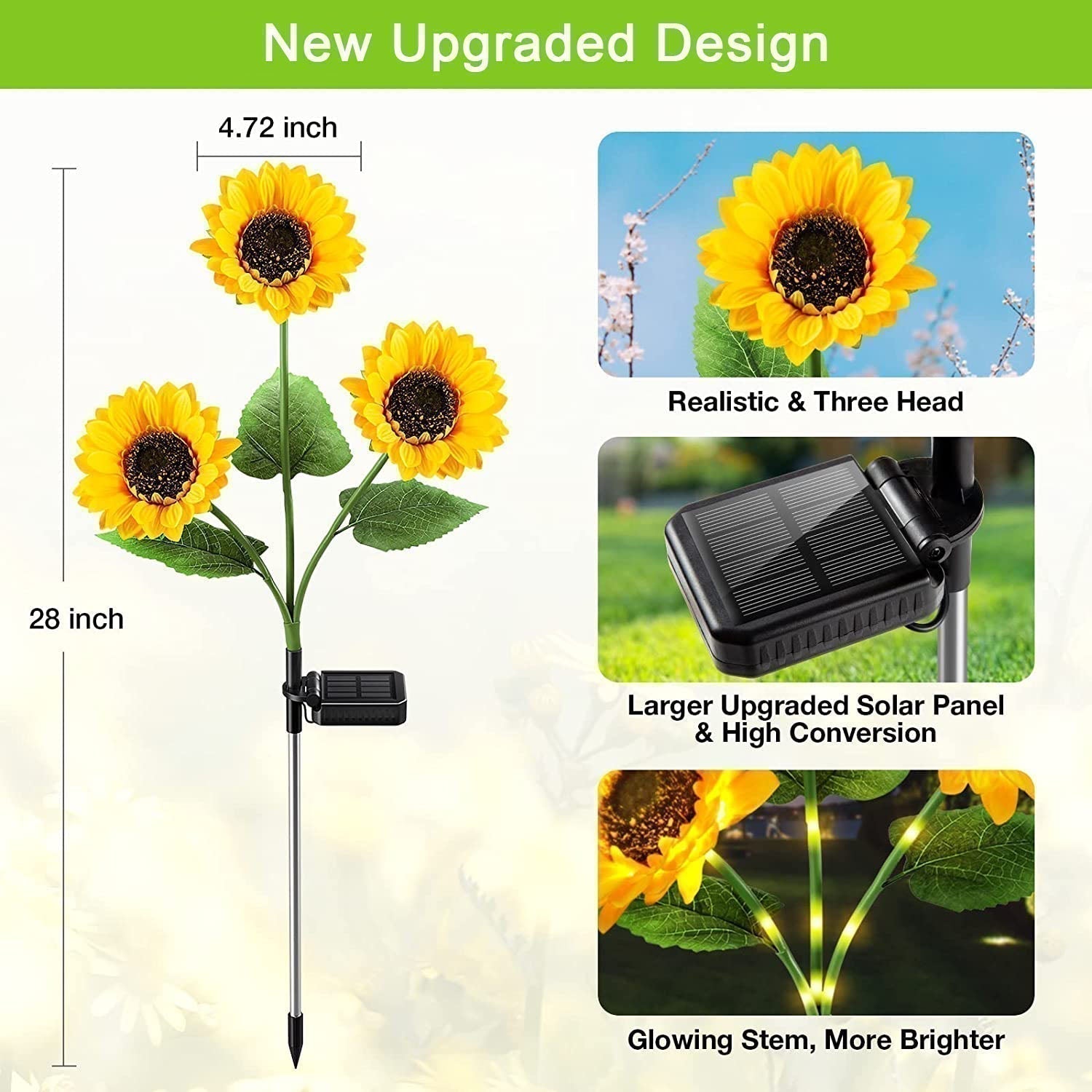 🌻 Solar Sunflower Lights ✅ Waterproof & Auto On/Off | Glowing Garden Decor ✨